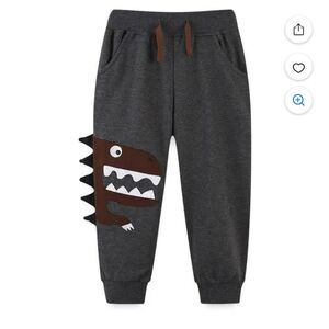 Walmart brand Charcoal Dinosaur Print Kids Jogger Pants